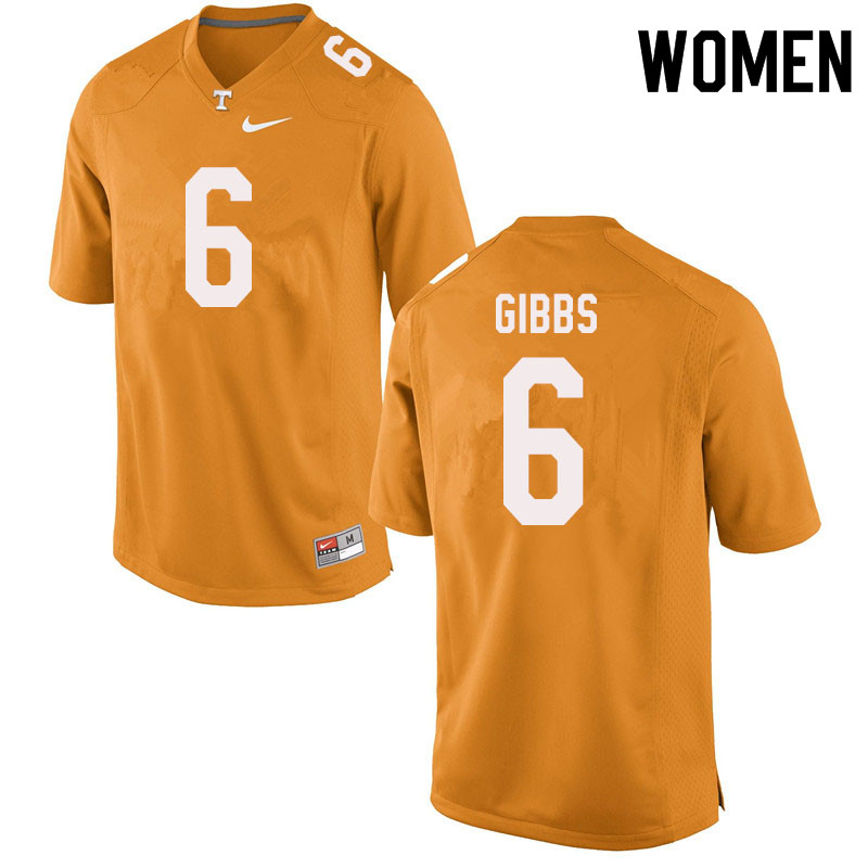 Women #6 Deangelo Gibbs Tennessee Volunteers College Football Jerseys Sale-Orange - Click Image to Close